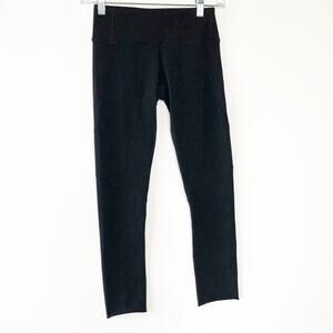 Outdoor Voices Black Leggings Small Cropped  Rolled Hem on Legs Made In USA